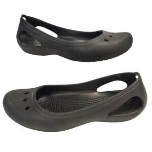 Crocs Kadee Flats - Black - Size 8 Womens Comfort Lightweight